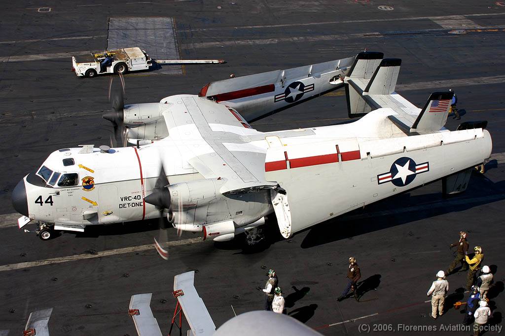 17 CVN71060221 C-2A 162158 44 DK 02 C-2A 162158/44 of VRC-40, Det.1 - USS Theodore Roosevelt, 21 February 2006 (C) Didier Kories